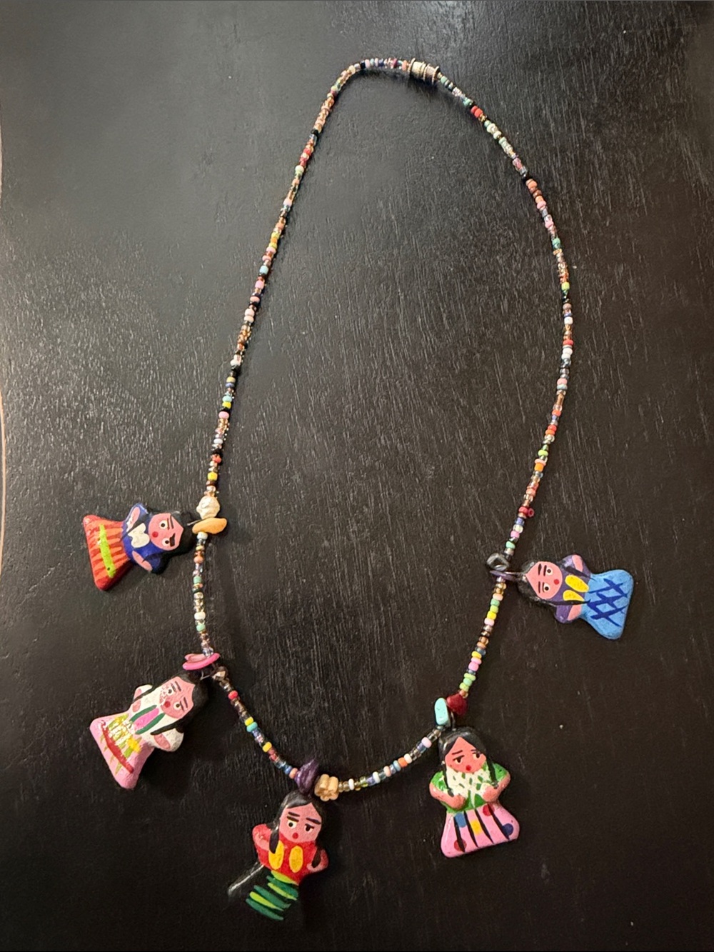 Handmade Multicolor Doll Charm Beaded Necklace